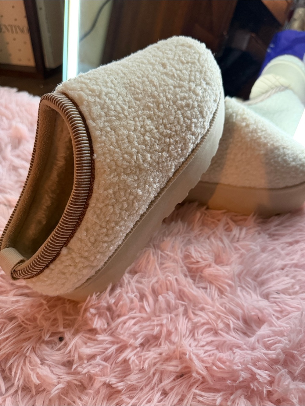Windsor Cream Sherpa Slip-On Shoes